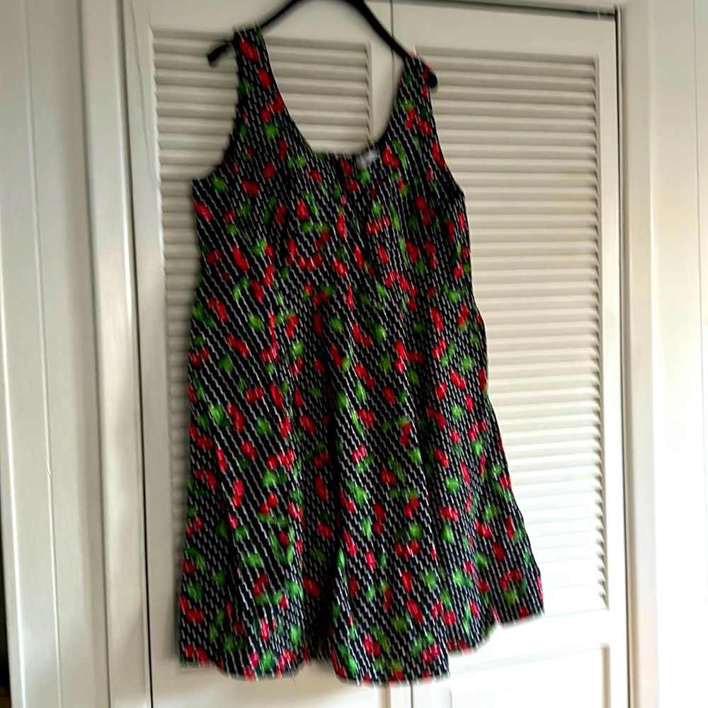 Cherry velvet 3x cherry pie sleeveless dress